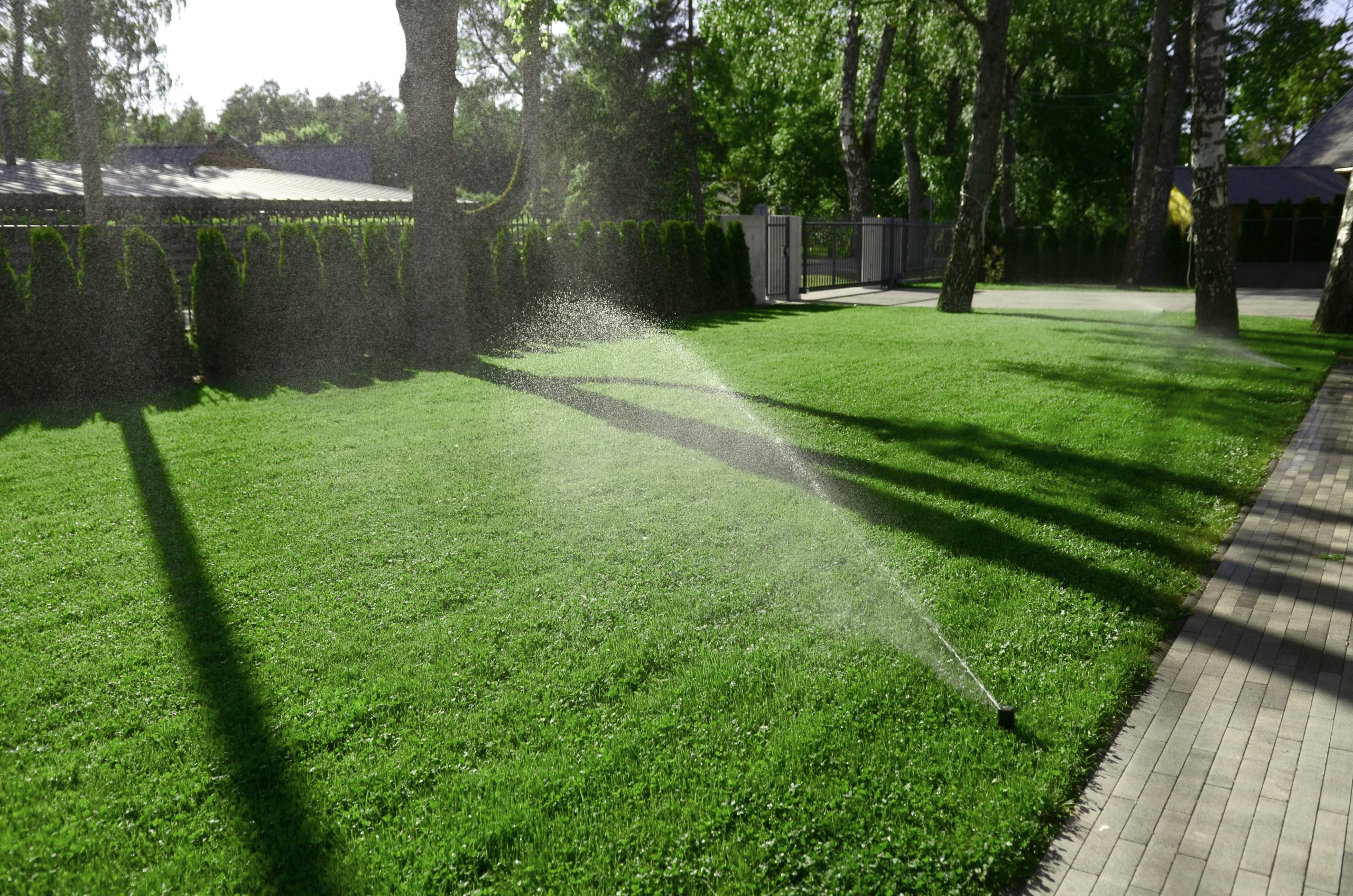 The smart watering system for the lawn.